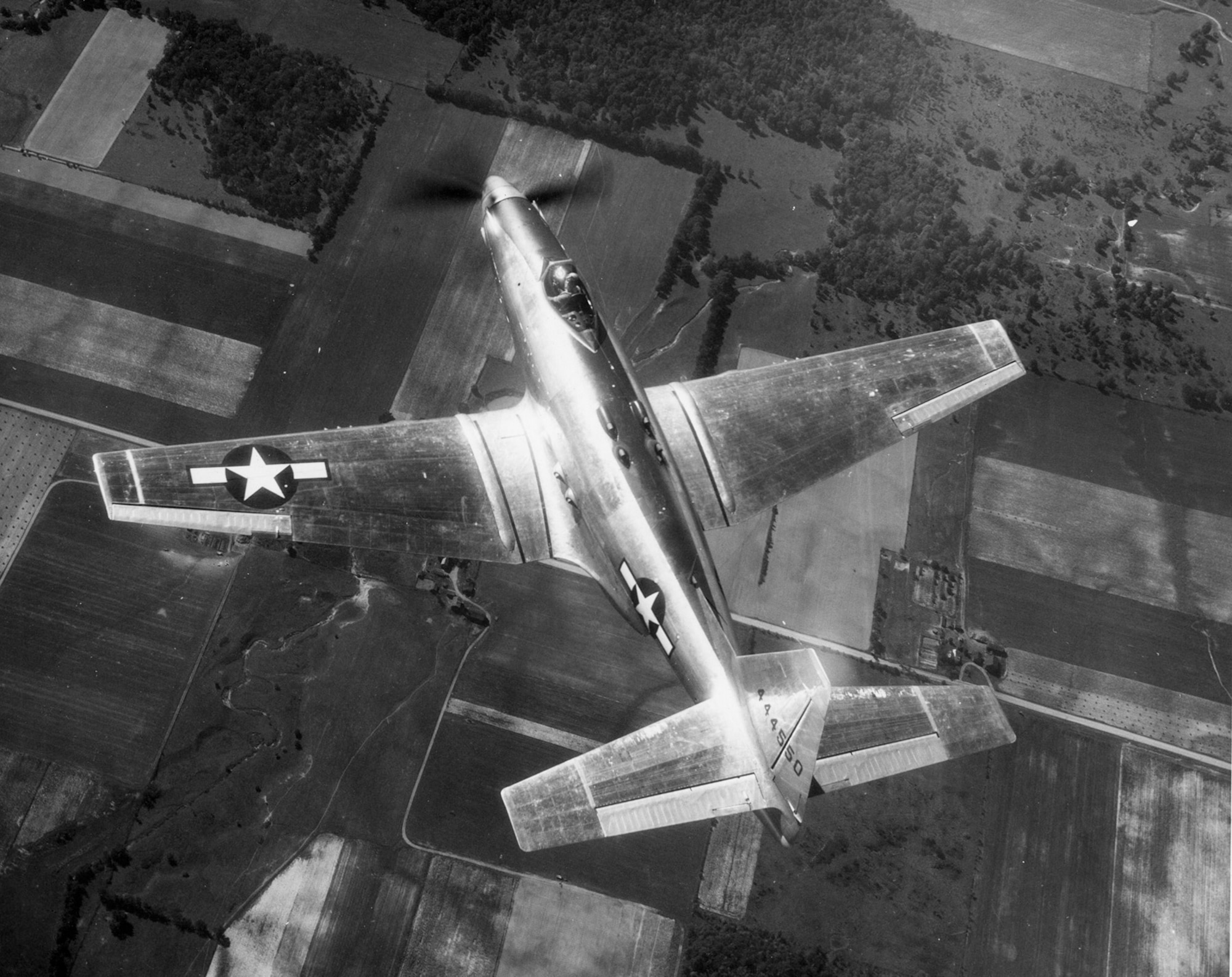 The P-75A reflected major changes to the Eagle design that included a larger, squared-off wing, a much larger tail, and a bubble-top canopy. (U.S. Air Force photo)