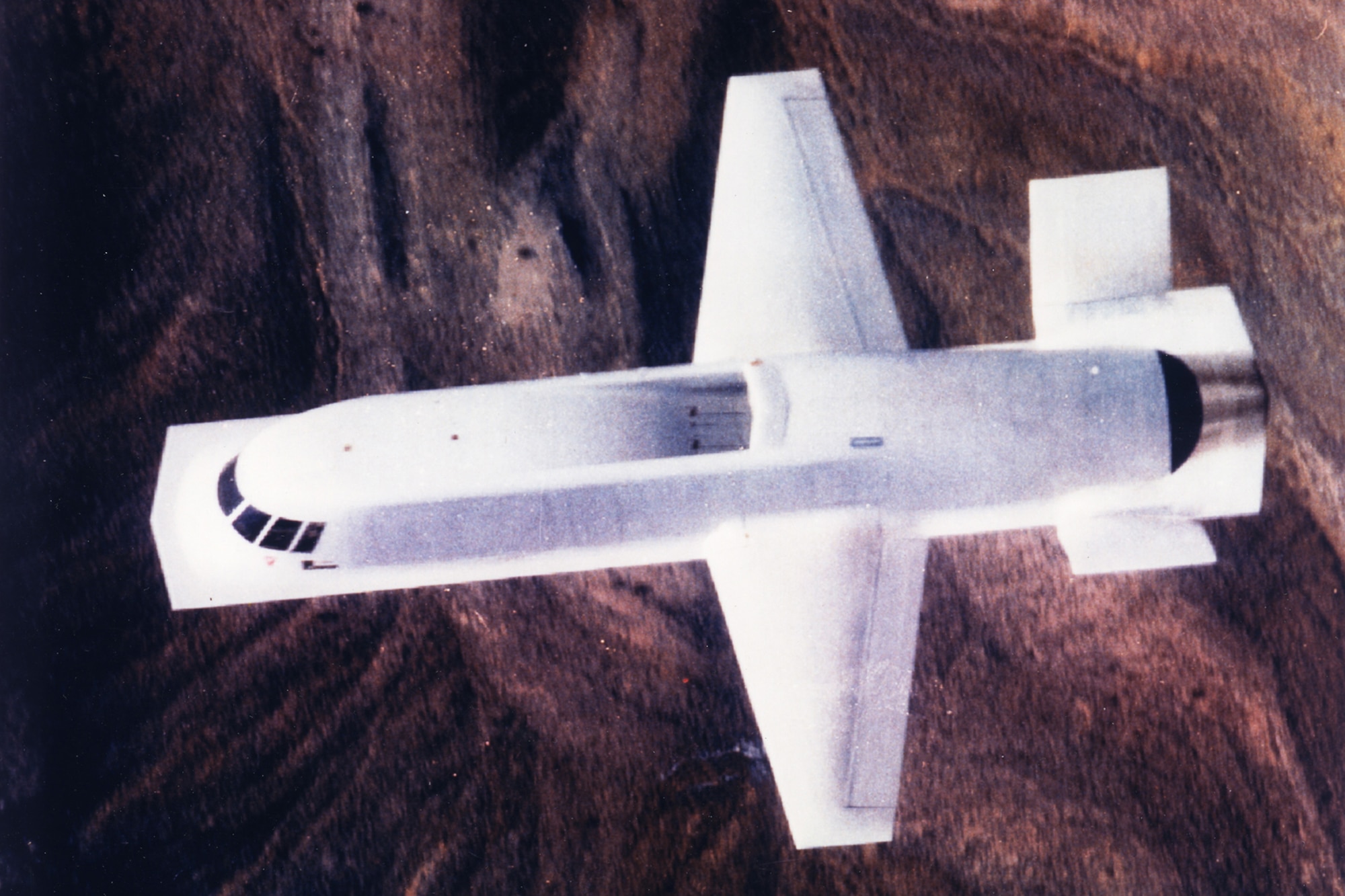 The Tacit Blue aircraft was nicknamed “The Whale” for its unusual shape. Also, the single engine intake on the top of the fuselage was reminiscent of a whale’s blowhole. (U.S. Air Force photo)
