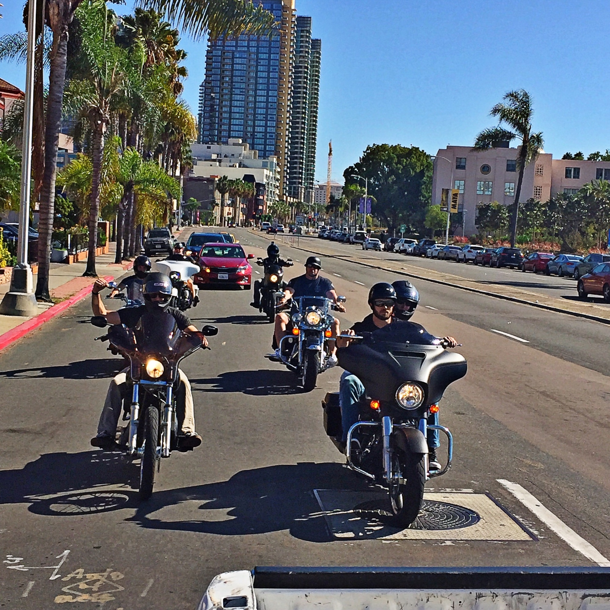 Participants in the Coast II Coast Ride for the Fallen ride their motorcycles down the streets of San Diego Sept. 19, 2015. They went on to cover more than 4,000 miles and ending at Arlington National Cemetery. They raised money for scholarships in the name of two fallen soldiers. (Courtesy Photo)