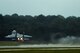 An F-15E Strike Eagle takes off in support of Operation Noble Eagle, Sept. 25, 2015, at Seymour Johnson Air Force Base, North Carolina. Multiple aircraft from the 335th Fighter Squadron were generated in support of the operation, which provided aerial support of the Pope’s visit to the U.S. (U.S. Air Force photo/Senior Airman Brittain Crolley)