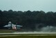 An F-15E Strike Eagle takes off in support of Operation Noble Eagle, Sept. 25, 2015, at Seymour Johnson Air Force Base, North Carolina. Multiple aircraft from the 335th Fighter Squadron were generated in support of the operation, which provided aerial support of the Pope’s visit to the U.S. (U.S. Air Force photo/Senior Airman Brittain Crolley)