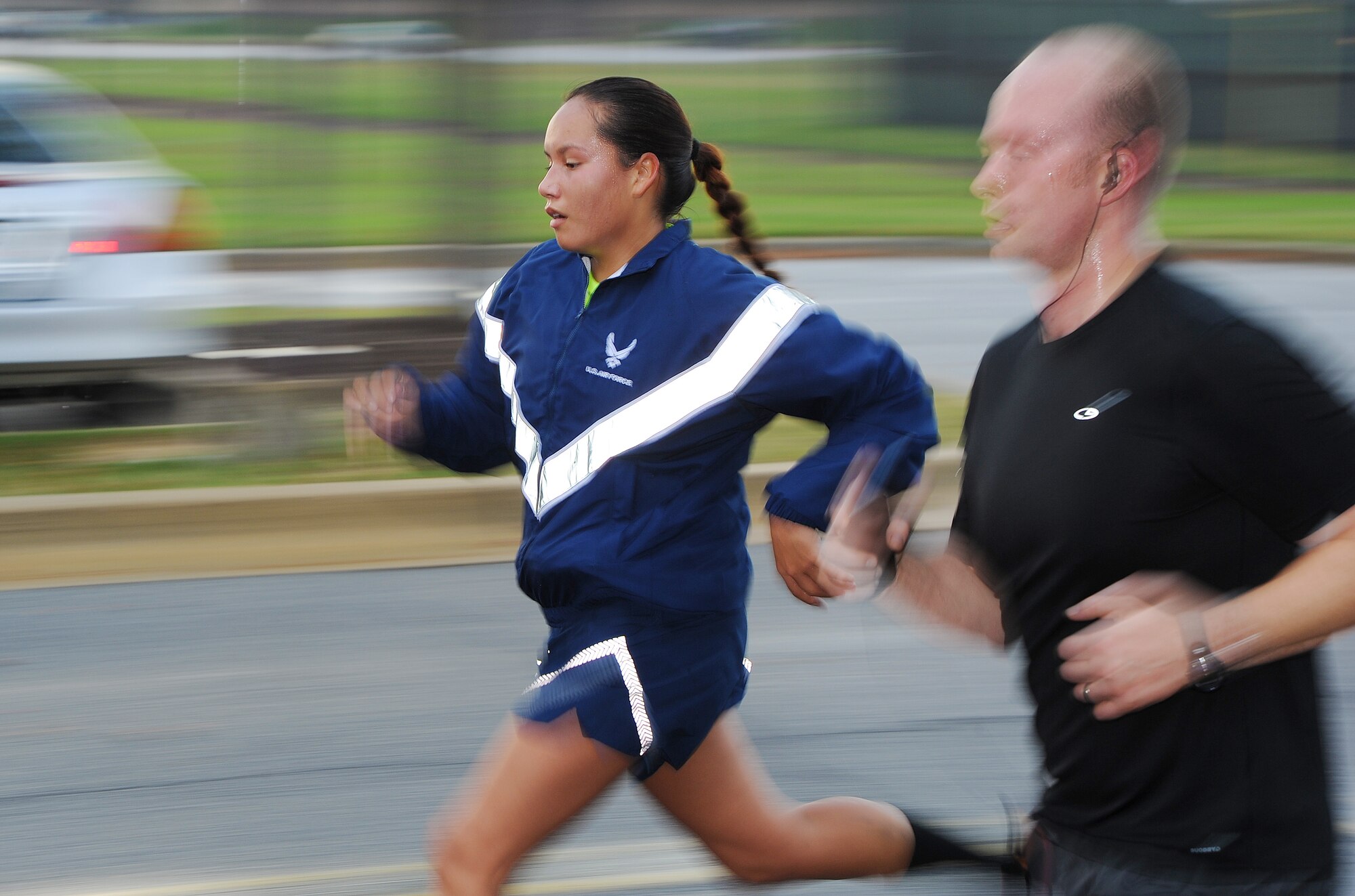 Airmen participate in the 5K Fun Run "Stampede" at Joint Base Andrews on 9 October  2015. The 5K kicked off the 2015 Combined Federal Campaign. The run raised awareness for the giving campaign through which Airmen can donate to their favorite charities until 15 December 2015.  (U.S. Air Force photo/James E. Lotz)