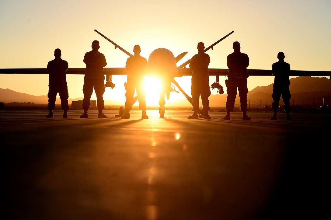 Myth: RPAs are unmanned and require less manpower to operate. 

Fact:  In order to support ISR missions around the world, every RPA CAP requires the dedication of nearly 200 Airmen in various capacities to maintain 24/7, 365 day vigilance. The pilot, with the help of the sensor operator, flies the RPA for the entire duration of the mission.  (U.S. Air Force photo by Tech. Sgt. Nadine Barclay)
