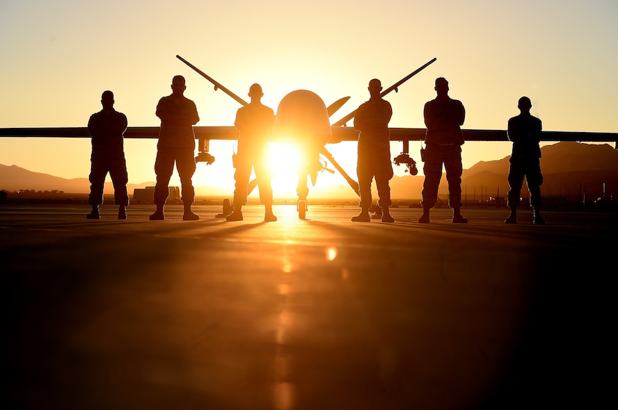 Myth: RPAs are unmanned and require less manpower to operate. 

Fact:  In order to support ISR missions around the world, every RPA CAP requires the dedication of nearly 200 Airmen in various capacities to maintain 24/7, 365 day vigilance. The pilot, with the help of the sensor operator, flies the RPA for the entire duration of the mission.  (U.S. Air Force photo by Tech. Sgt. Nadine Barclay)
