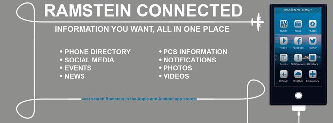 The new Ramstein app is an easy to learn, intuitive workhorse that provides the information you need for life in the Kaiserslautern Military Community right in the palm of your hand. (U.S. Air Force graphic/ Senior Airman Damon Kasberg)