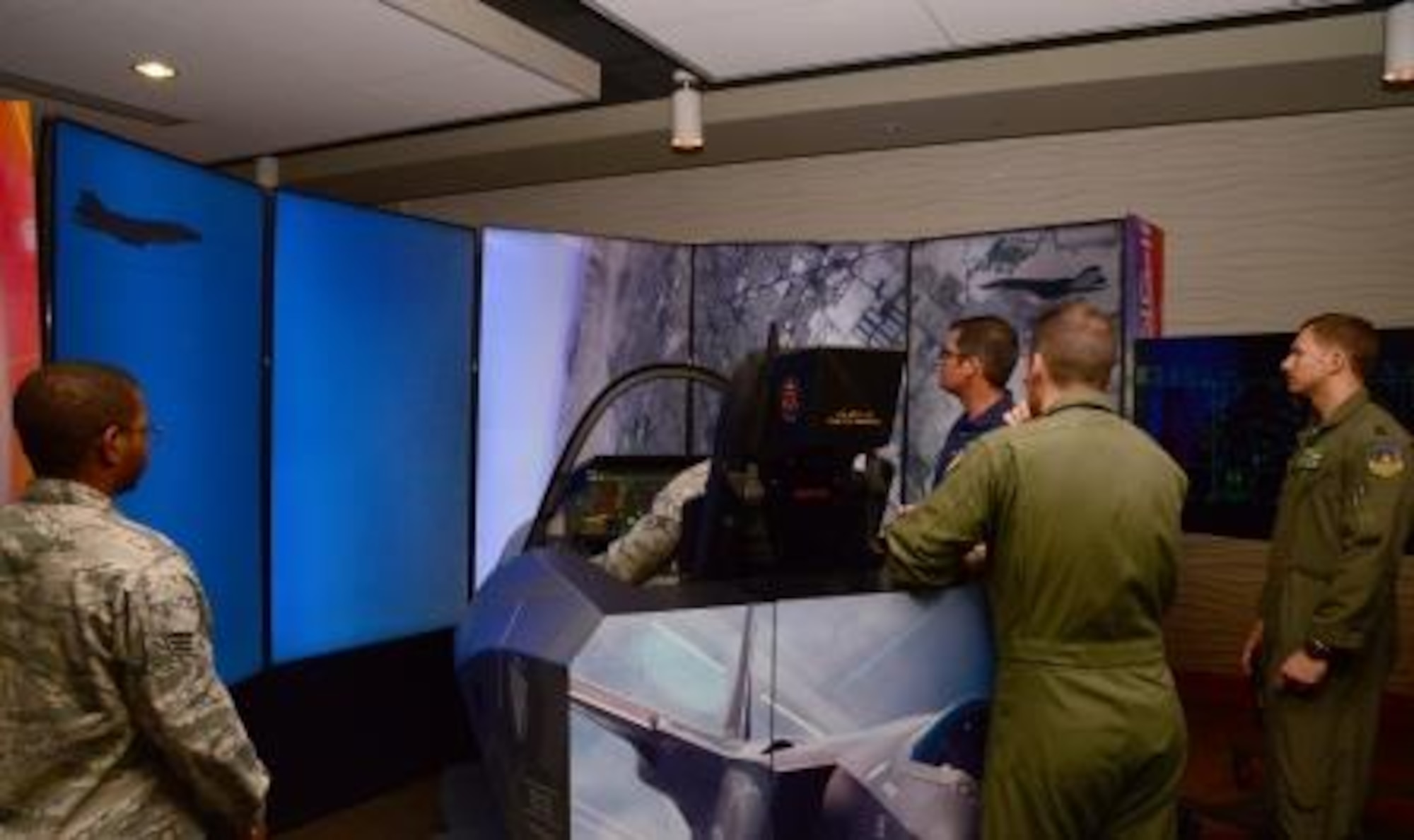 Members of the 51st Fighter Wing take turns flying the F-35 Lightning II demonstrator Oct. 8, 2015, at Osan Air Base, Republic of Korea. As the Air Force's most advanced fighter aircraft, the F-35 combines advanced stealth with fighter speed and agility. (U.S. Air Force photo by Staff Sgt. Benjamin Sutton) 