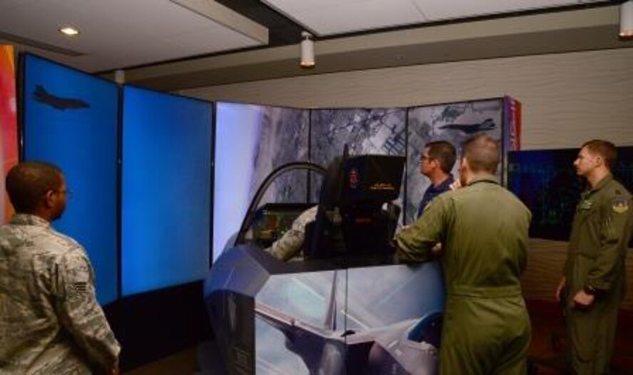 Members of the 51st Fighter Wing take turns flying the F-35 Lightning II demonstrator Oct. 8, 2015, at Osan Air Base, Republic of Korea. As the Air Force's most advanced fighter aircraft, the F-35 combines advanced stealth with fighter speed and agility. (U.S. Air Force photo by Staff Sgt. Benjamin Sutton) 