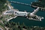 The U.S. Army Corps of Engineers is using a 65-ton crane provided by DLA Troop Support Pacific for hydraulic hoist maintenance on lift gates at the Albeni Falls Dam in Idaho. The dam converts river water into hydroelectricity, reduces floods and provides recreational activities.