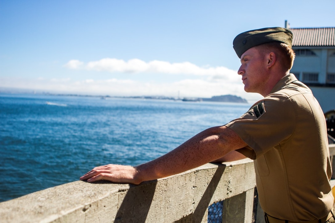 U.S. Marines visit Alcatraz Island during the 35th annual Fleet Week San Francisco, Oct 10, 2015. SFFW 15’ is a week-long event that blends a unique training and education program, bringing together key civilian emergency responders and Naval crisis-response forces to exchange best practices focused on humanitarian assistance disaster relief with particular emphasis on defense support to civil authorities. (U.S. Marine Corps photo by Lance Cpl. Ryan Kierkegaard, 1st Marine Division Combat Camera/Released)