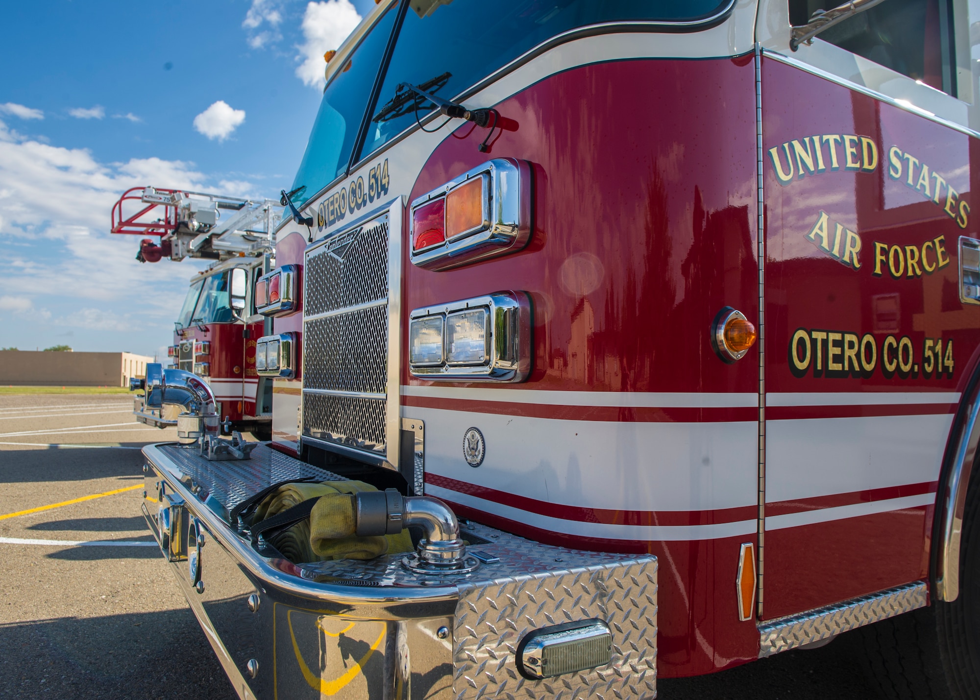 Oct. 4, 2015 marked the beginning of Fire Prevention Week throughout the United States. Firefighters from around Holloman began the week by visiting Holloman’s elementary and middle schools with Sparky the Fire Dog. Children learned about the fire engines and the importance of practicing fire safety every day. (U.S. Air Force photo by Airman 1st Class Emily A. Kenney/ Released)