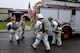 Firefighters from the 4th Civil Engineer Squadron respond to a call at the base gym, Sept. 25, 2015, at Seymour Johnson Air Force Base, North Carolina. Roughly 70 Airmen at the fire department are responsible for more than 13,000 personnel and more than 100 aircraft on base. (U.S. Air Force photo/Airman 1st Class Ashley Williamson)