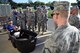 Airmen watch as Korey Stringer Institute officials Dr. Douglas Casa, Dr. Rebecca Stearns, and Luke Belval demonstrate the proper treatment for patients with heatstroke Sept. 29, 2015, at Joint Base San Antonio-Lackland. (U.S. Air Force photo/Staff Sgt. Jason Huddleston)