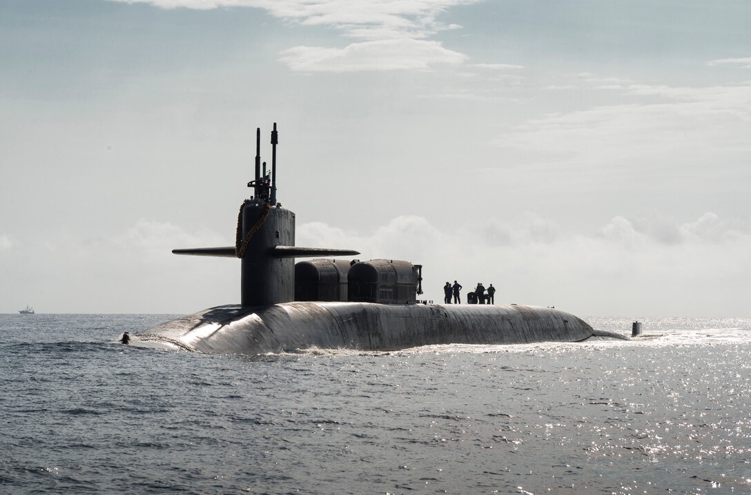 The Ohio-class guided-missile submarine USS Florida returns to port at Naval Submarine Base Kings Bay, Georgia, after a year of routine operations. To date, 40 systems associated with the nuclear enterprise have DLA weapon system designator codes assigned to them, accounting for more than 500,000 national stock numbers. 