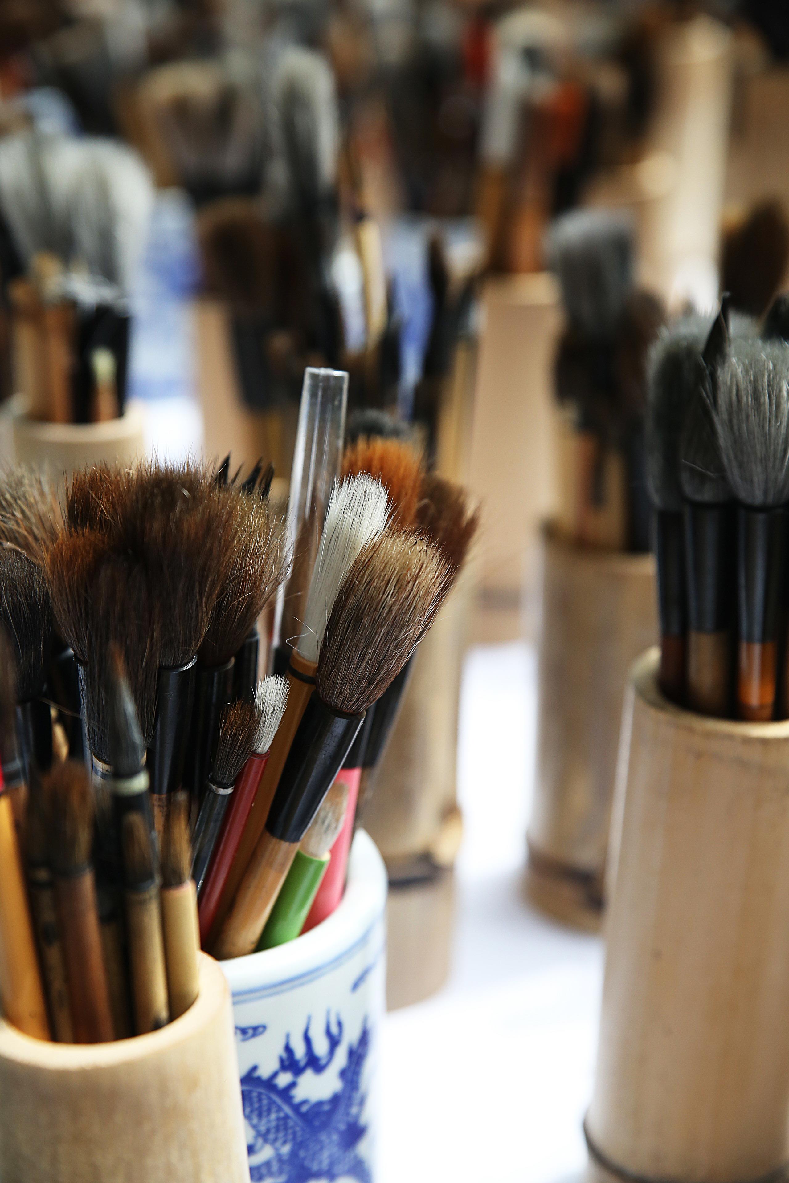 Station residents attend Japanese Calligraphy Brush Festival, Museum