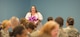 Jennifer Stevick, a local certified nurse practitioner, speaks during the Breast Cancer and Domestic Violence Awareness luncheon Oct. 8, 2015, at Moody Air Force Base, Ga. Stevick spoke to attendees about the importance of identifying risk factors for breast cancer, how family history of breast cancer can affect individuals and also debunked myths about the disease. (U.S. Air Force photo by Airman 1st Class Greg Nash/Released)  