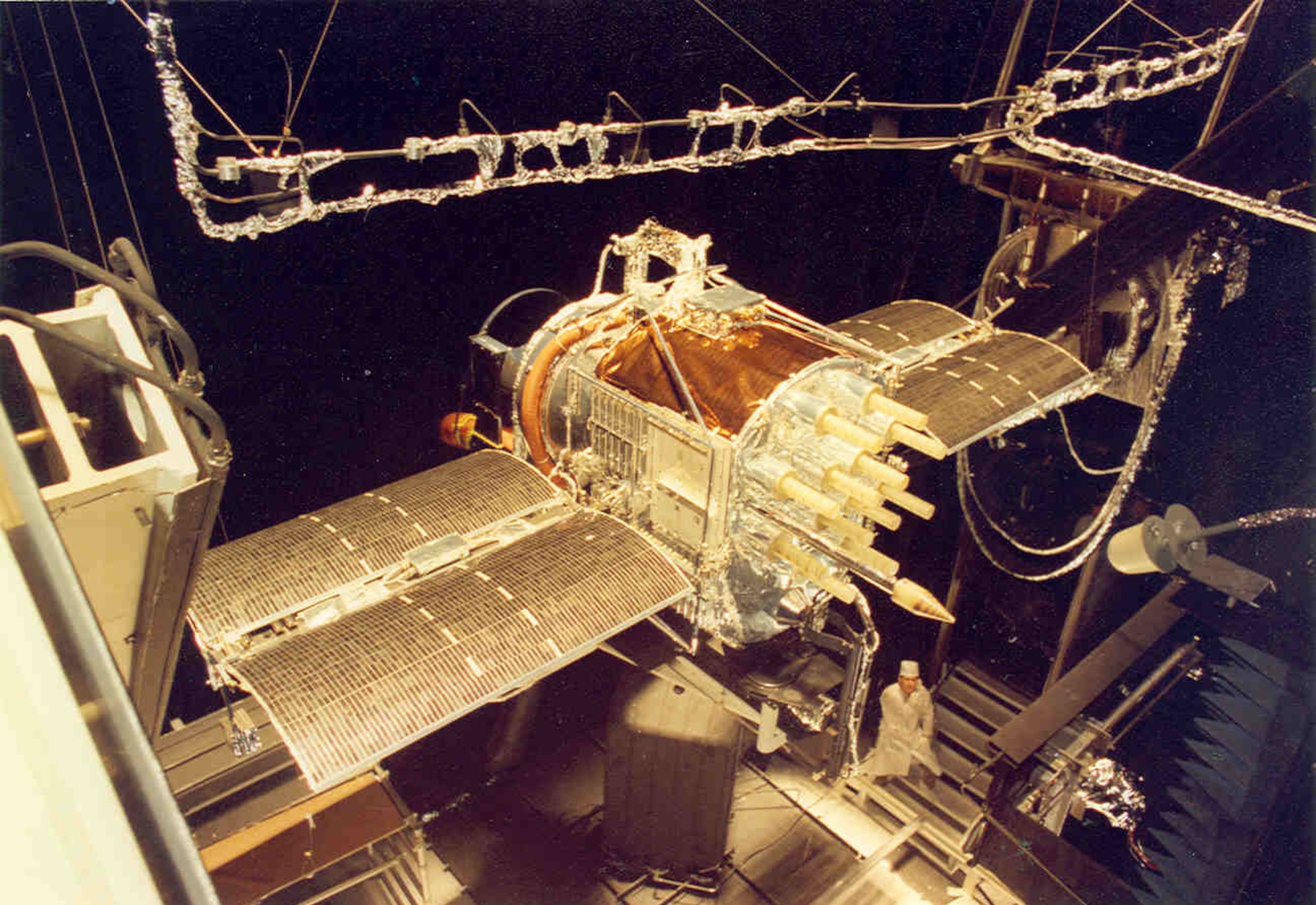 A full-scale GPS was tested in the Mark I Space Chamber at AEDC in 1977. The tests checked reliability of the satellite's systems prior to its launch in 1978. AEDC personnel reflected back on this testing on July 17, 2015, the 20th anniversary of when GPS reached full-operational capability. 