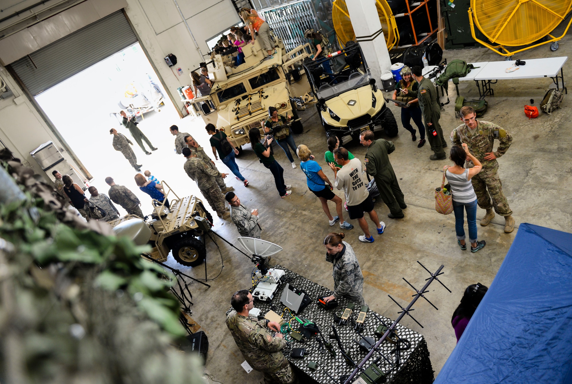 Spouses from the 353rd Special Operations Group tour the 320th Special Tactics Squadron during a spouse orientation day Oct. 8, 2015, on Kadena Air Base, Japan. Spouses were given a firsthand look at the capabilities and various jobs of the 353rd SOG. (U.S. Air Force photo by Senior Airman John Linzmeier)