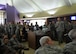 Chief Master Sgt. Rob Herman, 434th Air Refueling Wing command chief, discusses enlisted force development as Airmen listen during an enlisted call at Grissom Air Reserve Base, Ind., Oct. 4, 2015. Herman encouraged Airmen to prepare for their future by expanding knowledge in their specific Air Force specialty and through developmental education. (U.S. Air Force photo/Senior Airman Katrina Heikkinen)
