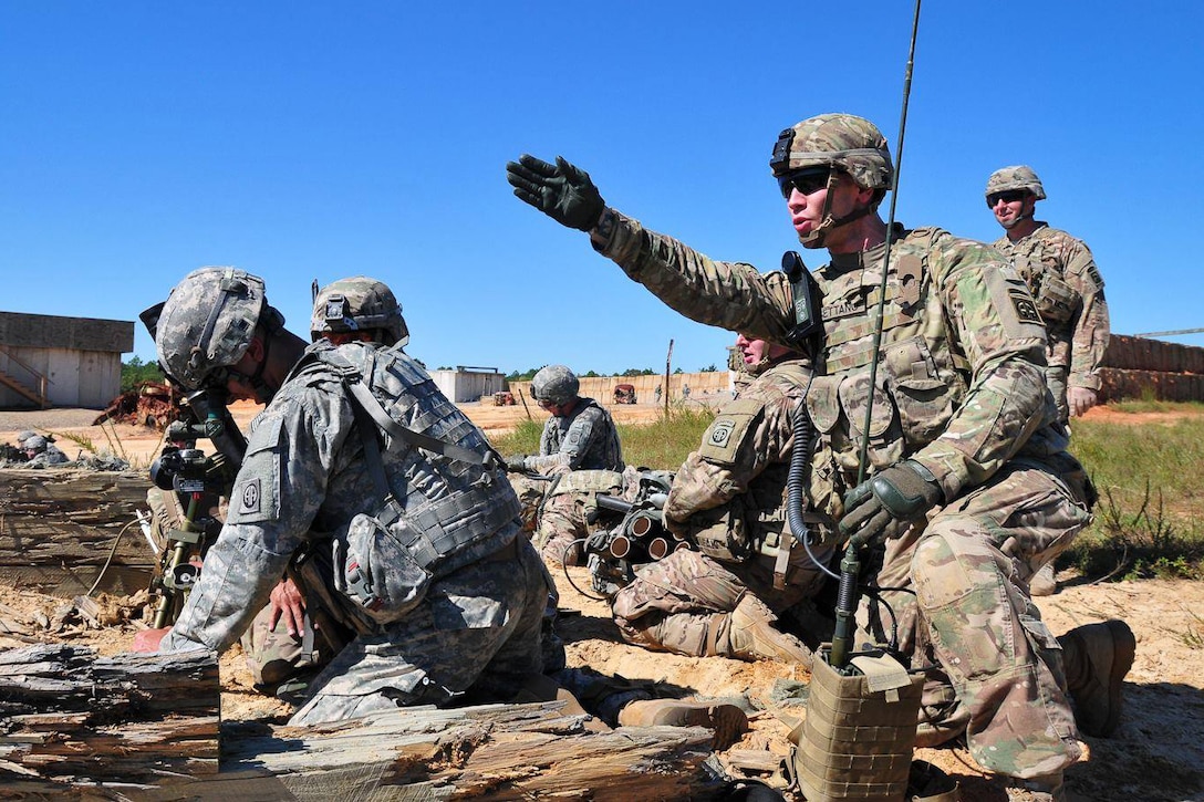Soldiers conduct a combined arms live-fire exercise on Fort Bragg, N.C., Oct. 7, 2015. The soldiers are assigned to 1st Brigade Combat Team, 82nd Airborne Division. U.S. Army photo by Sgt. Juan F. Jimenez
