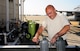 Senior Master Sgt. Paul Miscavage, 134th Expeditionary Fighter Squadron propulsion superintendent, Vermont Air National Guard, works on an engine removal and installation at Kunsan Air Base, Republic of Korea, Oct. 6, 2015. The 134th EFS was redeployed from Kadena Air Base, Japan to Kunsan AB as part of a theater security package. The 134th Expeditionary Fighter Squadron deployed to Kunsan as part of a rotational theater security package to solidify U.S. relationships with international partners. (U.S. Air Force photo by Staff Sgt. Nick Wilson/Released)