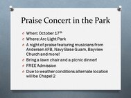 Praise Concert in the Park