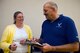 Arletta Eldridge-Thompson, 434th Force Support Squadron exercise physiologist, and Bruce Cannady, 434th FSS fitness center director, prepare official physical training assessment paperwork at Grissom Air Reserve Base, Ind., Oct. 14, 2015. Eldridge Thompson has over 20 years of experience as an Air Force exercise physiologist in both active duty and Reserve. (U.S. Air Force photo/Senior Airman Katrina Heikkinen) 