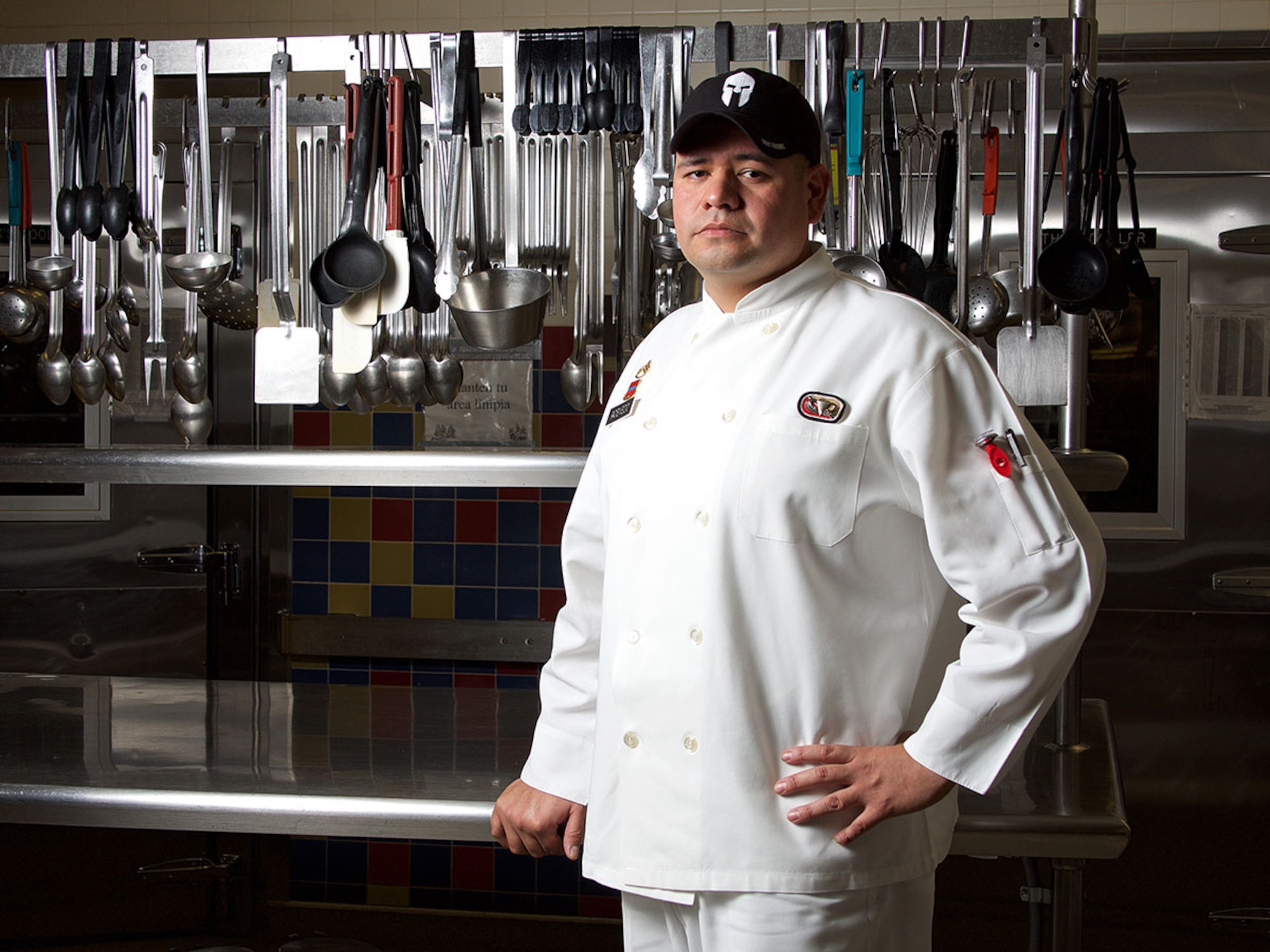 Army Staff Sgt. Jose Acevedo is the senior food operations sergeant for A Company, 6th Brigade Engineer Battalion. Acevedo emigrated to the United States from Guatemala at the age of 7. He joined the Army with the specific aim of becoming an airborne cook. (U.S. Air Force photo/David Bedard)       