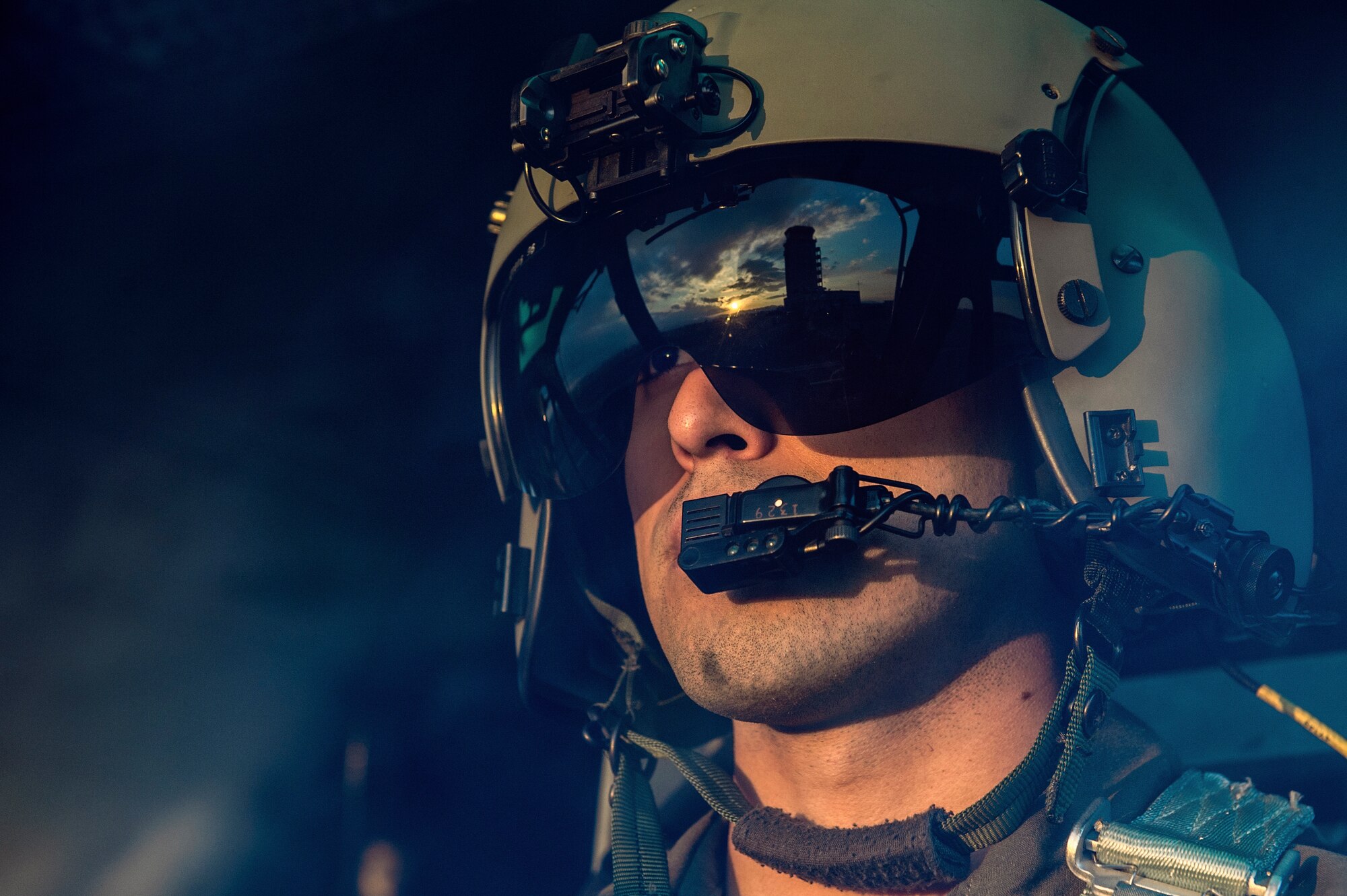 Capt. Jonathan Bonilla, 459th Airlift Squadron UH-1N Huey pilot, prepares to take off from a landing zone at Yokota Air Base, Japan, Oct. 13, 2015. Airmen from the 459 AS regularly practice their airlift capabilities in order to respond to regional contingencies. (U.S. Air Force photo by Airman 1st Class Delano Scott/Released)