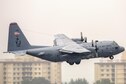 A C-130 Hercules, assigned to the 36th Airlift Squadron, takes off at Yokota Air Base, Japan, during a routine sortie Oct. 1, 2015. The 36th AS regularly conducts training missions to remain proficient in the necessary skills to support any contingency. (U.S. Air Force photo/Osakabe Yasuo)