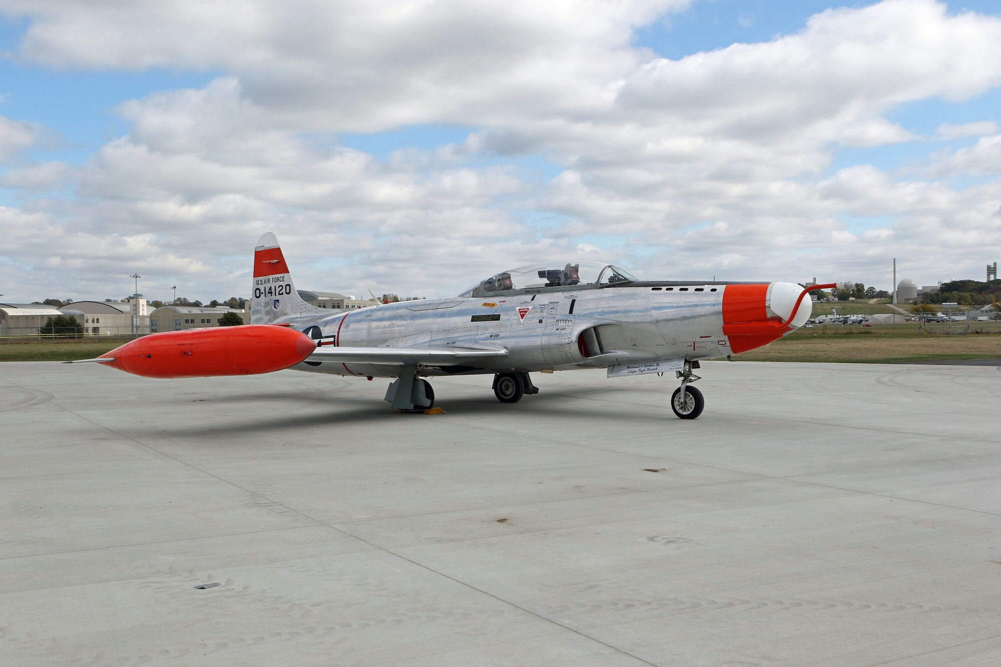 Restoration staff move the Lockheed NT-33A into the new fourth building at the National Museum of the U.S. Air Force on Oct. 13, 2015. (U.S. Air Force photo by Don Popp) 