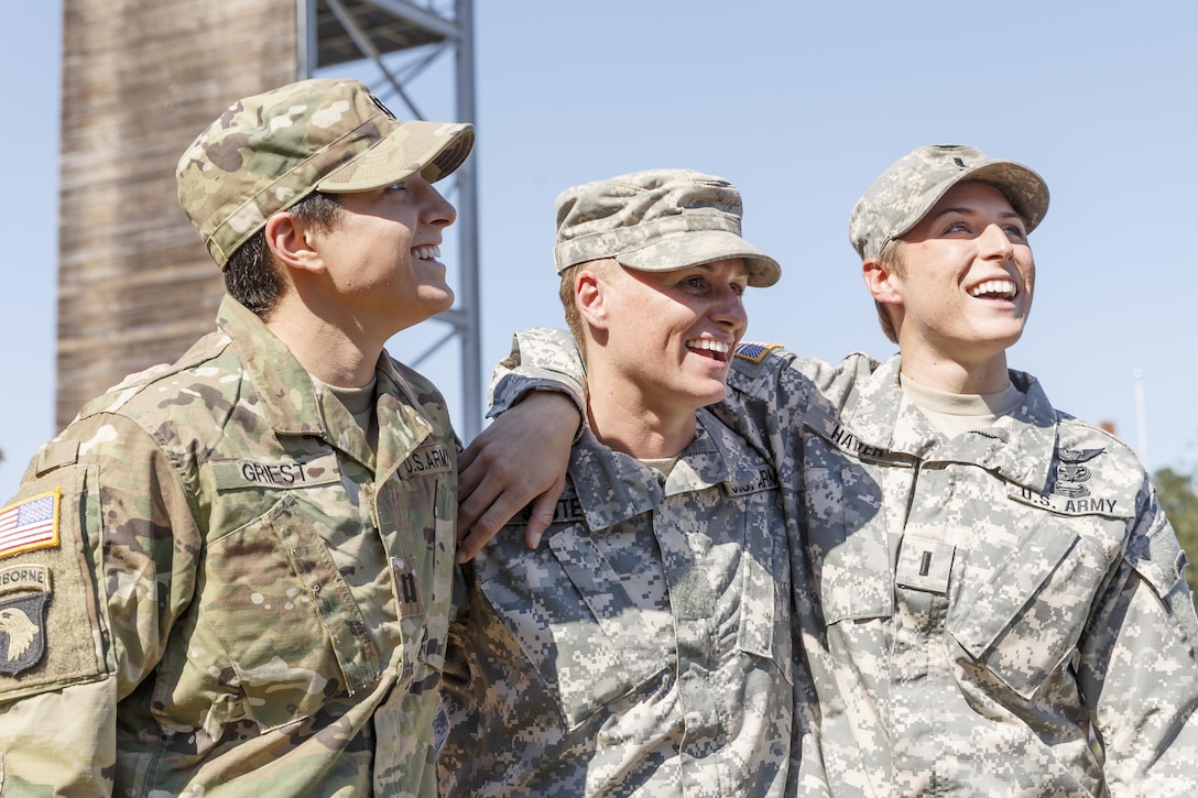 Friday, October 16, 2015 in Fort Benning, GA. Maj. Lisa Jaster is set to become the third woman to graduate from the US Army’s elite Ranger School, which previously was open only to men. She joins just two other women, Captain Kristen Griest, 26, and First Lieutenant Shaye Haver, 25, in gaining a coveted Ranger tab. (Paul Abell / AP Images for U.S. Army Reserve)