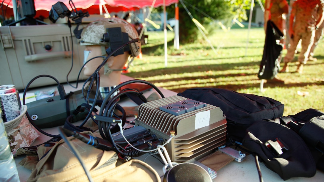 The Augmented Immersive training system was demonstrated for Marine leadership and key civilian leaders at the Medal of Honor Golf Course, Marine Corps Base Quantico, Virginia, Oct. 14, 2015. The system provides a virtual battlefield complete with aircraft and artillery to engage ground vehicles and personnel with no needs for concerns such as safety, resources or availability of ranges for realistic training. 
