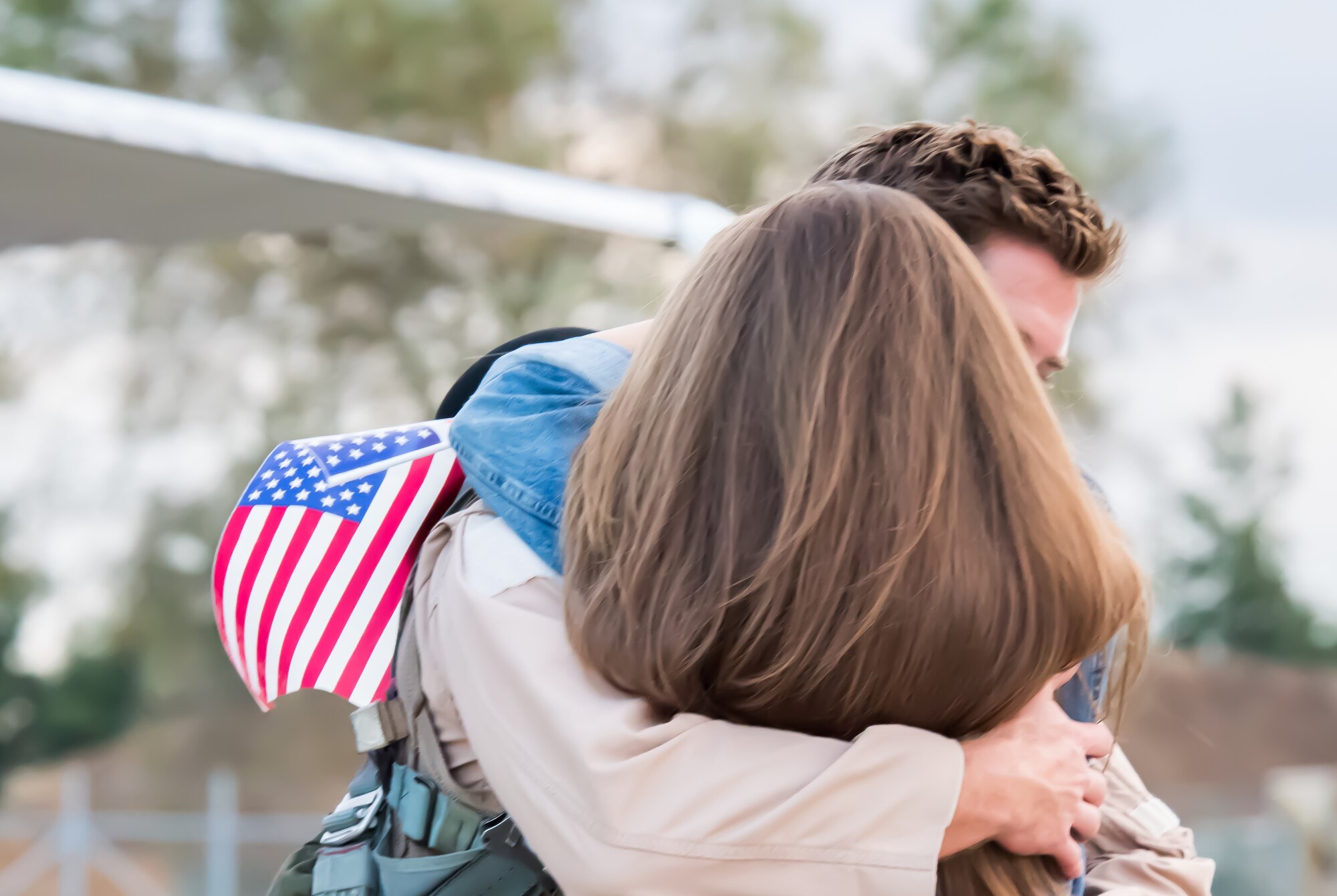 Families welcome home the pilots and weapon systems officers of the 494th Fighter Squadron at Royal Air Force Lakenheath, England, Oct. 9, 2015. While deployed, the Panthers flew 1,651 sorties and dropped more than 1,700 bombs in support of U.S. Central Command operations. (U.S. Air Force photo by Senior Airman Trevor T. McBride/Released)