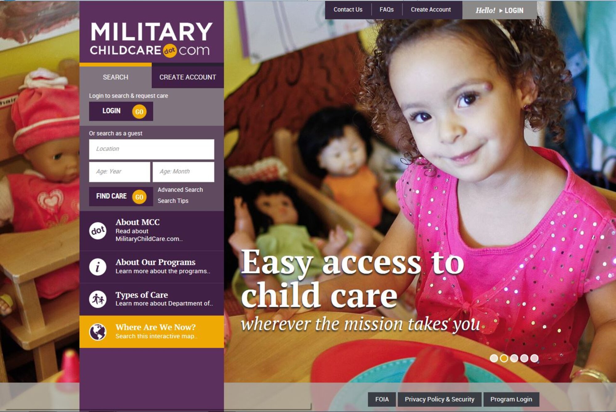The MilitaryChildcare.com program will go live at MacDill Air Force Base, Fla., on Oct. 21, 2015. MilitaryChildCare.com is a Department of Defense website for military families seeking childcare, and provides access to comprehensive information on military-operated and military-subsidized childcare options worldwide. (Courtesy photo)