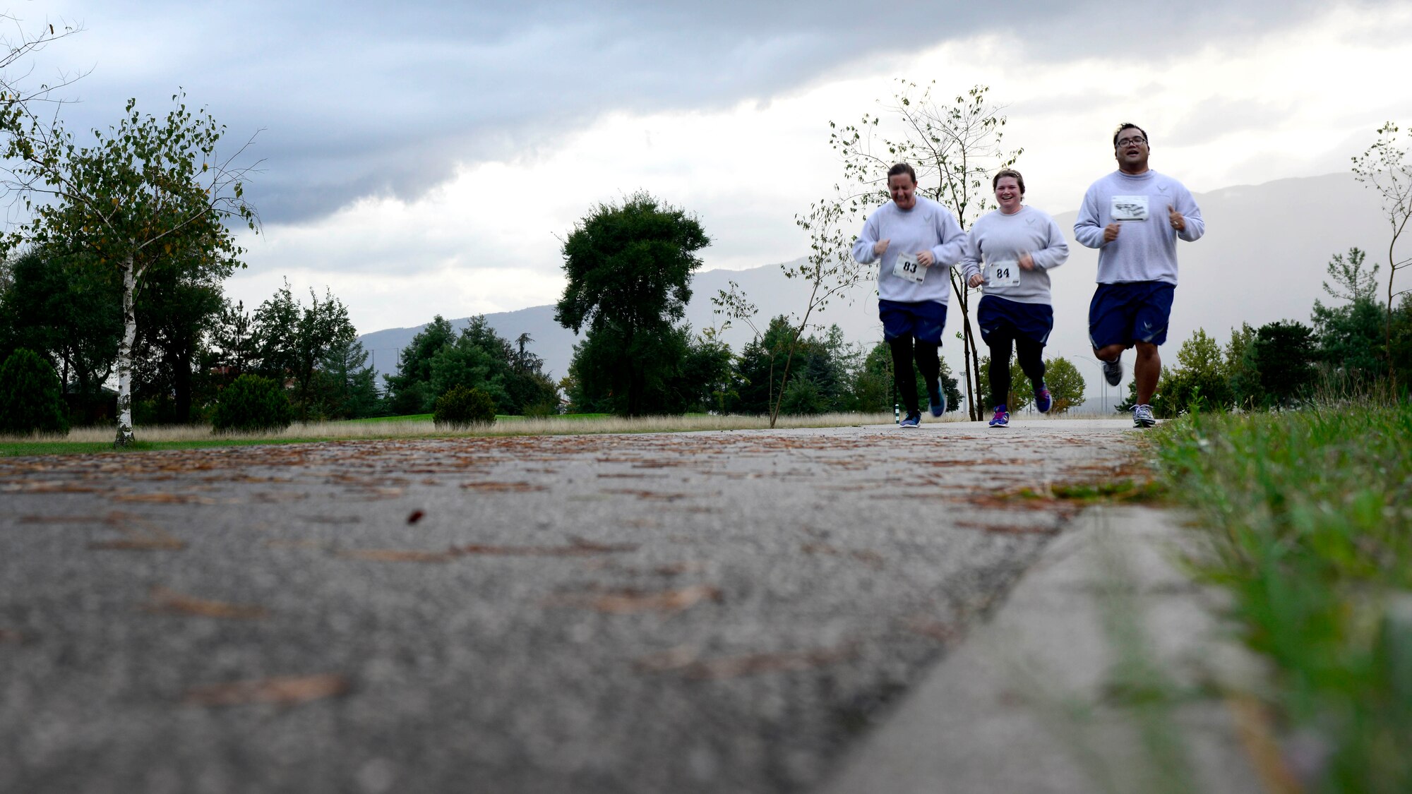 Runners participate in the Aviano First Sergeant’s Council 5K food run, Oct. 16, 2015 at Aviano Air Base, Italy. Proceeds from the event will support Operation Warmheart, the single largest community outreach program at Aviano, which provides assistance to Airmen and their families year-round. In addition, the canned goods collected will be used for Thanksgiving holiday baskets. (U.S. Air Force photo by Senior Airman Areca T. Bell/Released)