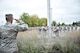 Col. Kevin Riley, 910th Mission Support Group commander, salutes while the flag is lowered during retreat. Retreat is a military ceremony signaled by a bugle call at the end of the duty day, providing troops a chance to pay respects to the U.S. flag. Riley officiated the retreat for the 910th Civil Engineer Squadron during the Unit Training Assembly, Oct. 3, 2015. (U.S. Air Force photo/Tech. Sgt. Rick Lisum)