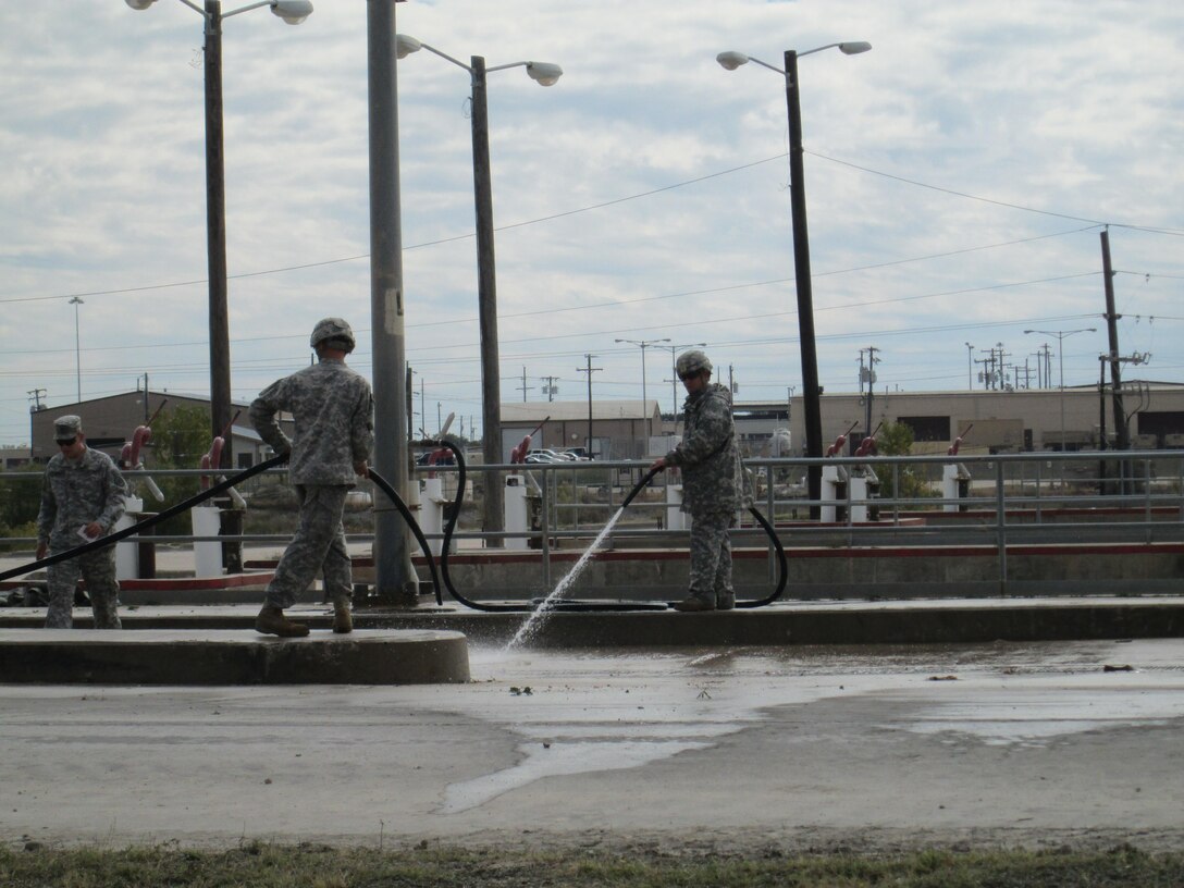 The Tactical Vehicle Wash Rack at Fort Hood was originally installed in 1987. The wash rack was designed to treat off-wash through a series of grit chambers, and settling basins for re-use while capturing and using rainwater in the primary lagoon.
