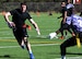 Kevin Tufts, 90th Missile Security Forces Squadron, attempts to avoid a defenseman from Fort Carson, Colo., during a flag football game Oct. 17, 2015, at the U.S. Air Force Academy, Colo. The Warren team played four games throughout the day, making it to the championship game where the faced Fort Carson for a second time. (U.S. Air Force photo by Senior Airman Brandon Valle)