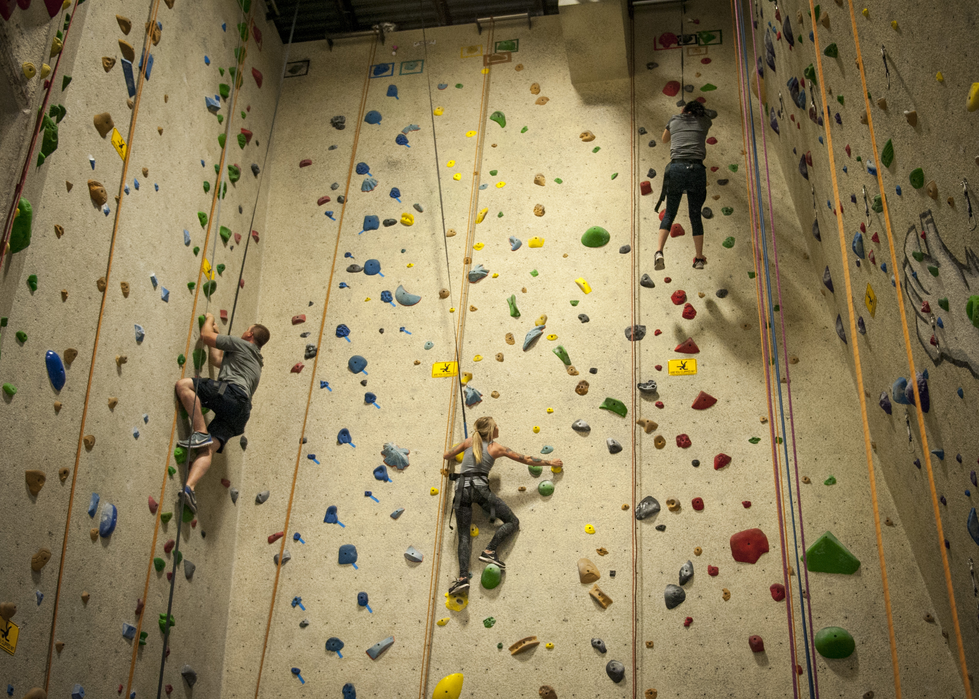 Peterson Chapel take Airmen indoor rockclimbing