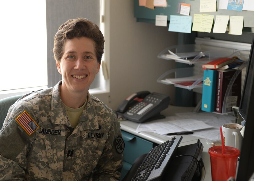 Capt. Katherine Lambden, officer in charge of the Holloman Veterinary Treatment Facility, completes the paperwork on Cash’s, a 5-month-old Dachshund, visit at Holloman Air Force Base, N.M. on Oct. 1. Lambden has always had a passion for the well-being of animals. Lambden has a positive outlook on the future of the clinic. With an amazing staff and the wonderful clients and owners, Lambden feels like part of the Holloman community. (U.S. Air Force photo by Staff Sgt. E’Lysia A. Wray/Released)