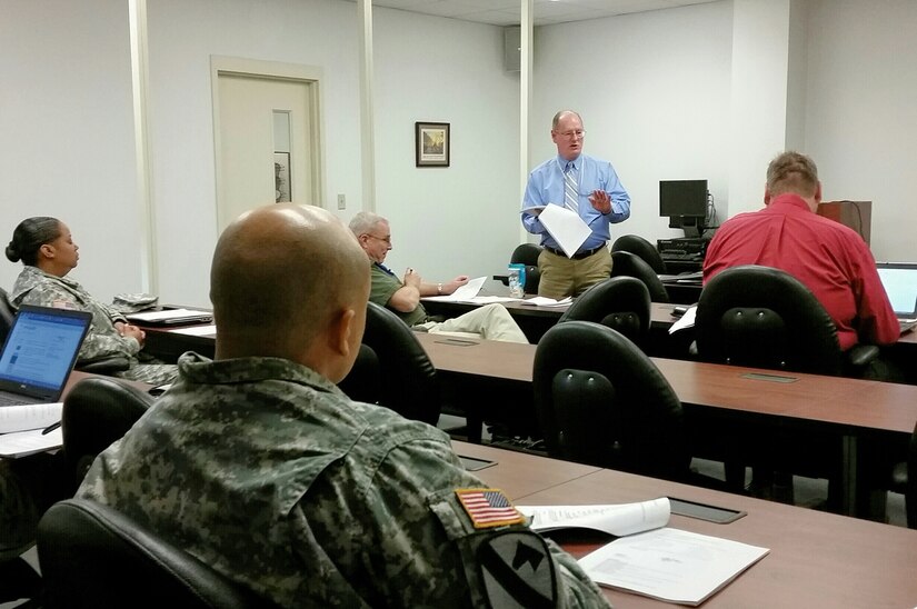 The 88th Regional Support Command’s Crisis Action Team members conduct a Continuity of Operations Plan Exercise on Fort McCoy, Wis., Oct.14. Charles Hudson (center right), 88th RSC chief of staff, led CAT members through a series of scenarios ranging from minor events resulting in a few hours of disturbance in operations to catastrophic events that required permanent relocation of headquarters operations. “The COOP’s priority of effort is to ensure mission essential functions are met,” Hudson said, “and then to ensure minimum degradation of customer support to commands within the 88th RSC geographic area of responsibility.”