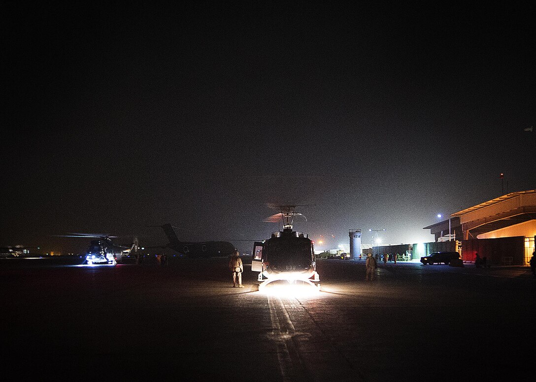 A U.S. State Department UH-1 Helicopter at the airport in Baghdad, Iraq, Oct. 20, 2015. DoD photo by D. Myles Cullen
