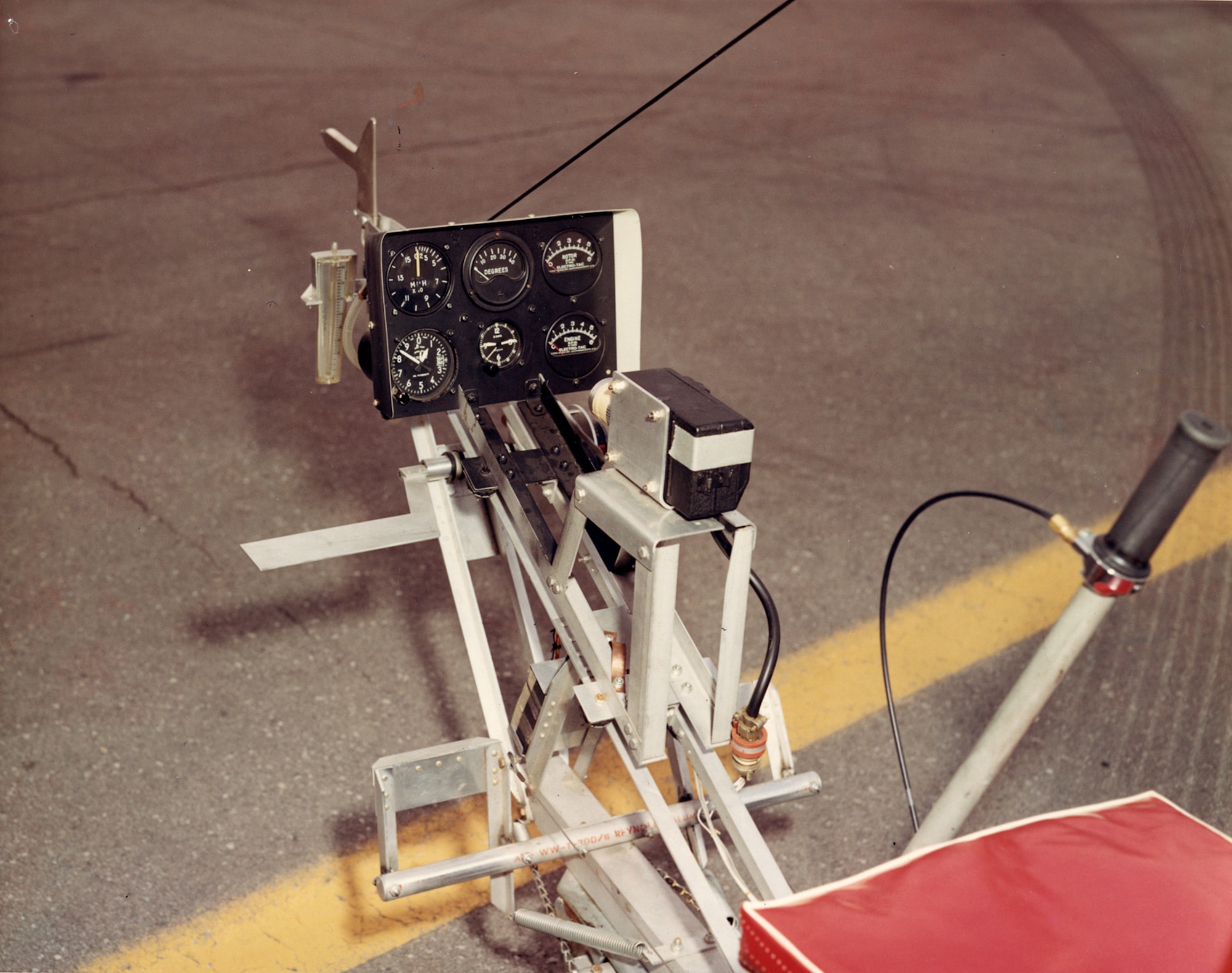 The X-25A’s “cockpit.” The simple instrument panel displayed only essential information. (U.S. Air Force photo)