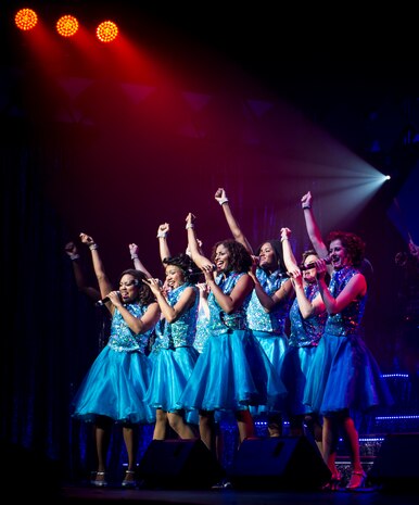 Air Force Tops in Blue performed a free concert the military and civilian community Oct. 20, 2015, at the North Charleston Performing Arts Center in North Charleston, S.C. Tops in Blue is an all active-duty Air Force Expeditionary Entertainment Unit composed of 35 to 40 of the most talented vocalists, musicians, dancers and technicians anywhere. The primary purpose of Tops in Blue is to entertain military personnel and their families around the world, raise morale and educate and inspire audiences on topics such as resiliency and social issues through musical performances. (U.S. Air Force photo/Airman 1st Class Clayton Cupit)