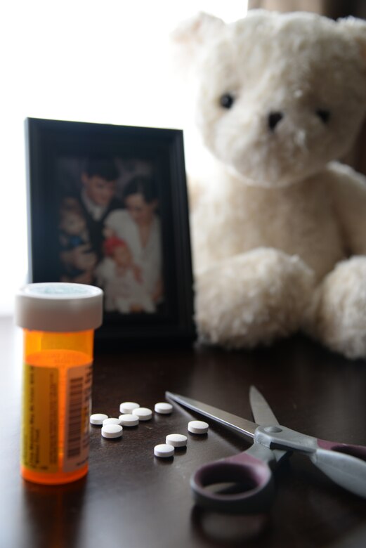 According to the Office of National Drug Control Policy, prescription drugs are the second-most abused category of drugs after marijuana among young people. ONDCP continues by stating that illicit drug use in the U.S. military has increased from 5 to 12 percent among active duty service members from 2005 to 2008, primarily due to non-medical use of prescription drugs. The latest National Survey on Drug Use and Health shows that over 70 percent of people who abused prescription pain relievers got them from friends or relatives, while approximately 5 percent got them from a drug dealer or over the Internet. (U.S. Air Force photo illustration by Staff Sgt. Amber E. N. Jacobs)