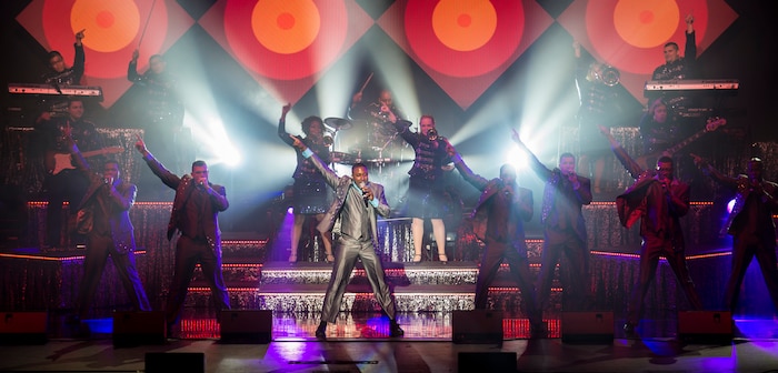 Air Force Tops in Blue performed a free concert the military and civilian community Oct. 20, 2015, at the North Charleston Performing Arts Center in North Charleston, S.C. Tops in Blue is an all active-duty Air Force Expeditionary Entertainment Unit composed of 35 to 40 of the most talented vocalists, musicians, dancers and technicians anywhere. The primary purpose of Tops in Blue is to entertain military personnel and their families around the world, raise morale and educate and inspire audiences on topics such as resiliency and social issues through musical performances. (U.S. Air Force photo/Airman 1st Class Clayton Cupit)