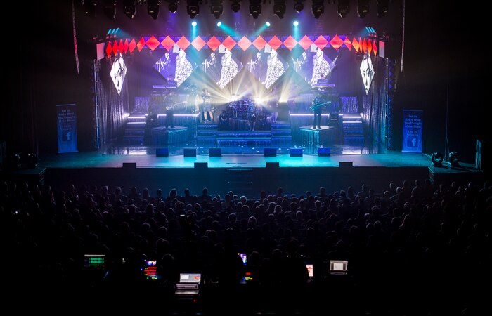 Air Force Tops in Blue performed a free concert the military and civilian community Oct. 20, 2015, at the North Charleston Performing Arts Center in North Charleston, S.C. Tops in Blue is an all active-duty Air Force Expeditionary Entertainment Unit composed of 35 to 40 of the most talented vocalists, musicians, dancers and technicians anywhere. The primary purpose of Tops in Blue is to entertain military personnel and their families around the world, raise morale and educate and inspire audiences on topics such as resiliency and social issues through musical performances. (U.S. Air Force photo/Airman 1st Class Clayton Cupit)