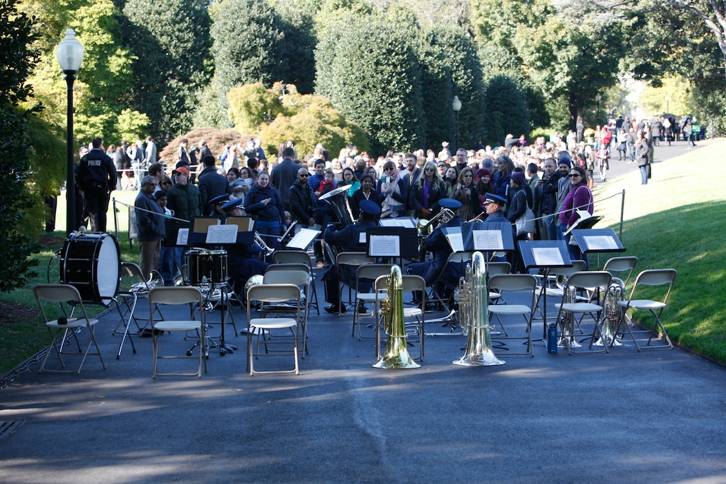 The Ceremonial Brass performed for the White House Garden Tour on October 18th. The Air Force Band supports this event biannually, and it is open to the public. (U.S. Air Force photo by Tech. Sgt Matthew Shipes/released)