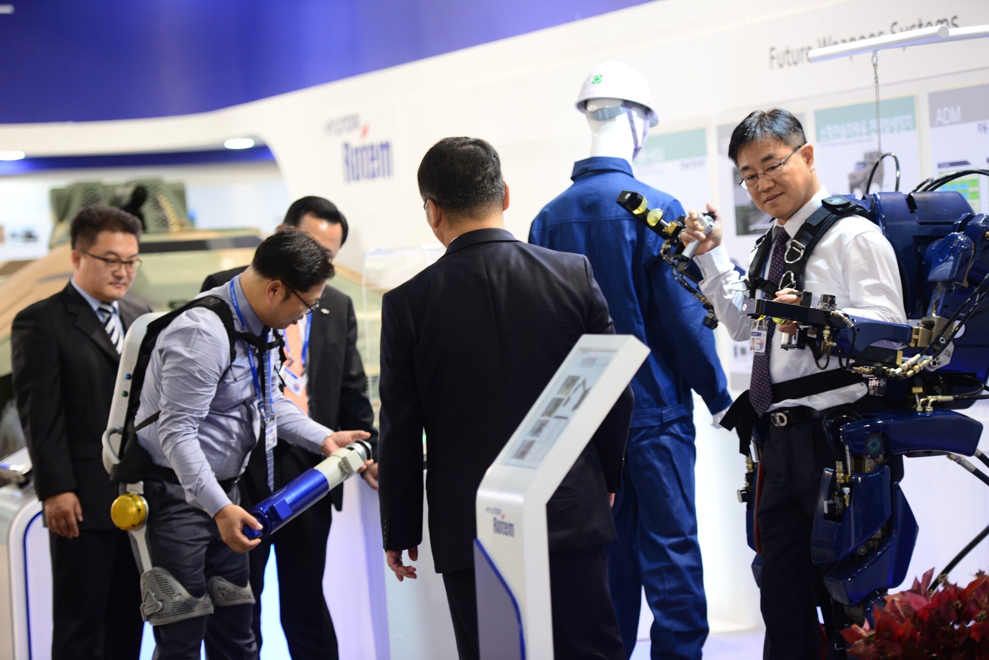 The biennial Seoul International Aerospace and Defense Exhibition kicked off with a media day at Seoul Airport, Republic of Korea, Oct. 19, 2015. With 370 companies from 32 different nations the ADEX is the largest expo in Northeast Asia. The Seoul ADEX features the U.S. Air Force C-17 demo team, the F-22 demo tam, as well as several U.S. static display aircraft. (U.S. Air Force photo/Staff Sgt. Amber Grimm)