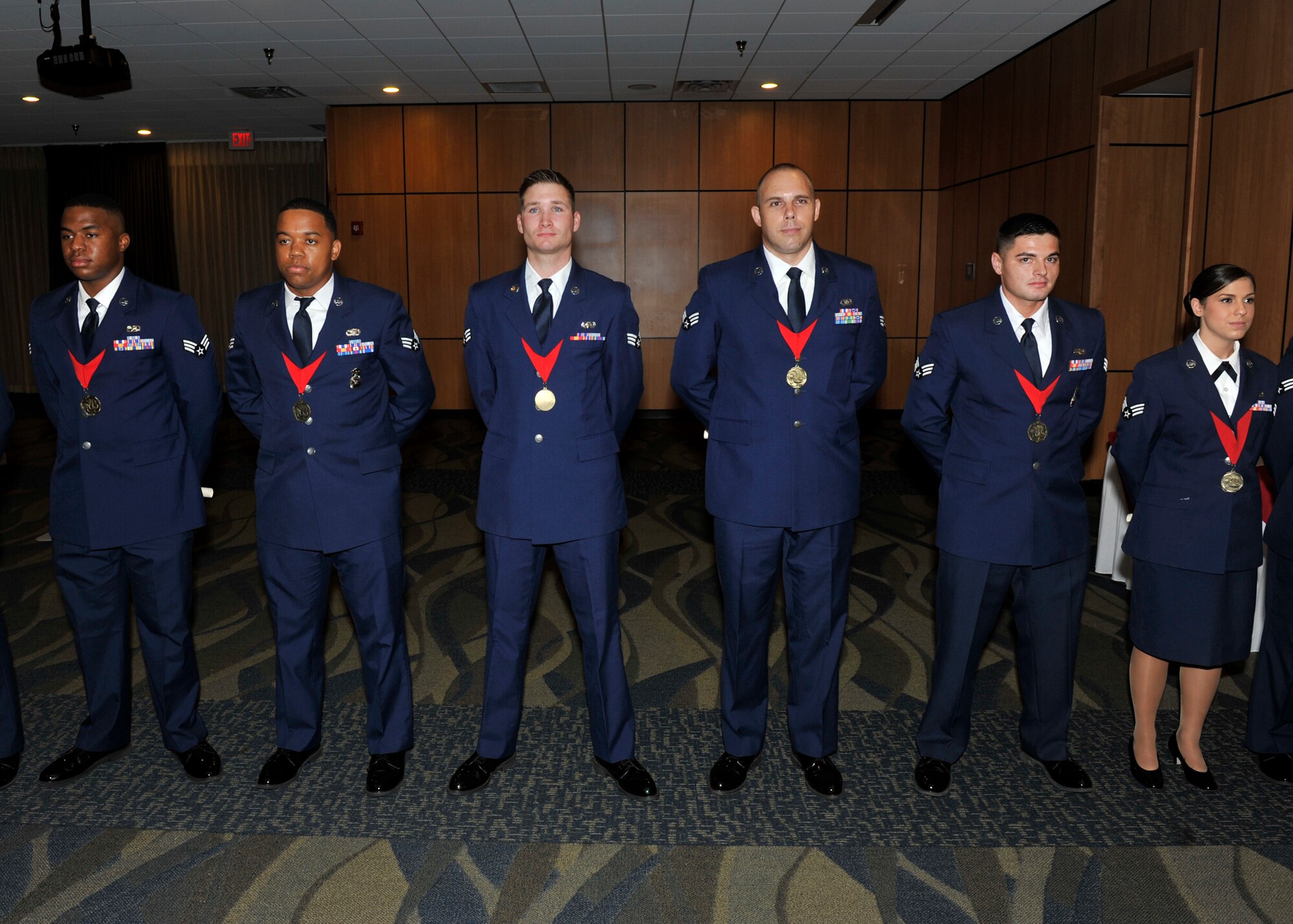 Thirty-six Airmen graduated from Tyndall’s Airman Leadership School during a ceremony Oct. 15, at the Horizons Community Center. Airman Leadership School is a five week-long Air Force program designed to develop Airmen into effective front-line supervisors. (U.S. Air Force photo by Senior Airman Sergio A. Gamboa/Released)